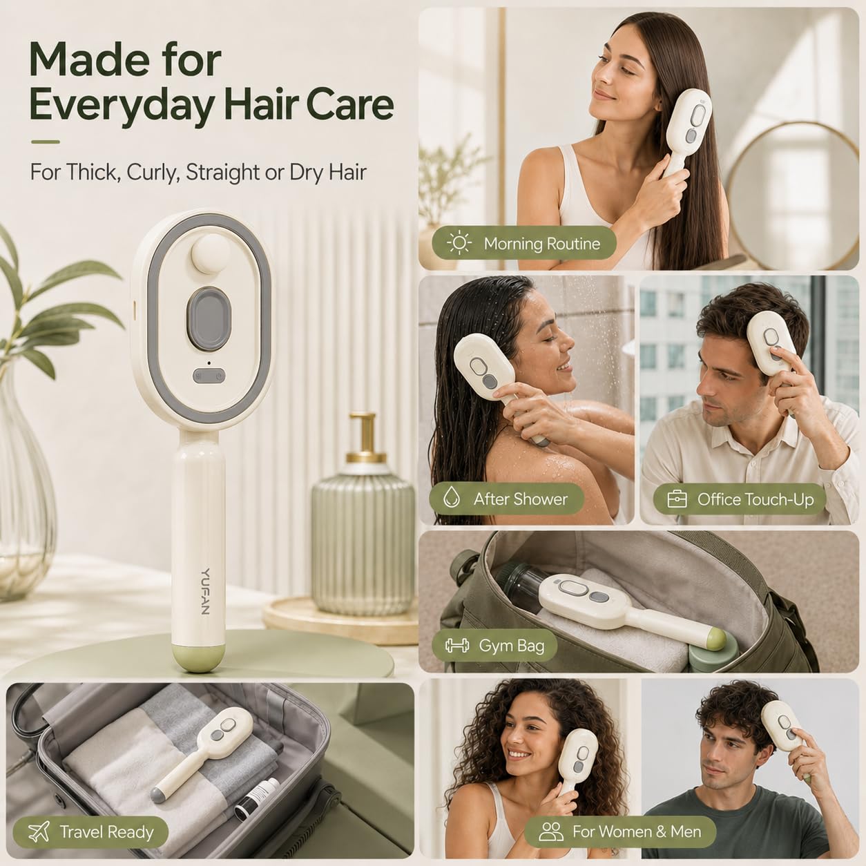 Electrical - Elektrische Spray Haar Massageborstel 2-in-1 met