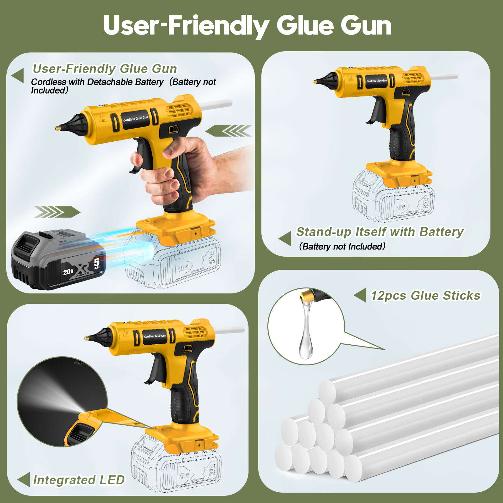 100W draadloze lijmpistool voo - Hot Melt Glue Gun Cordless recensie en prijs