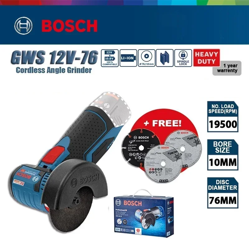 Bosch GWS 12V-76, 12V draadloz - Brushless Angle Grinder Battery Powered recensie en prijs