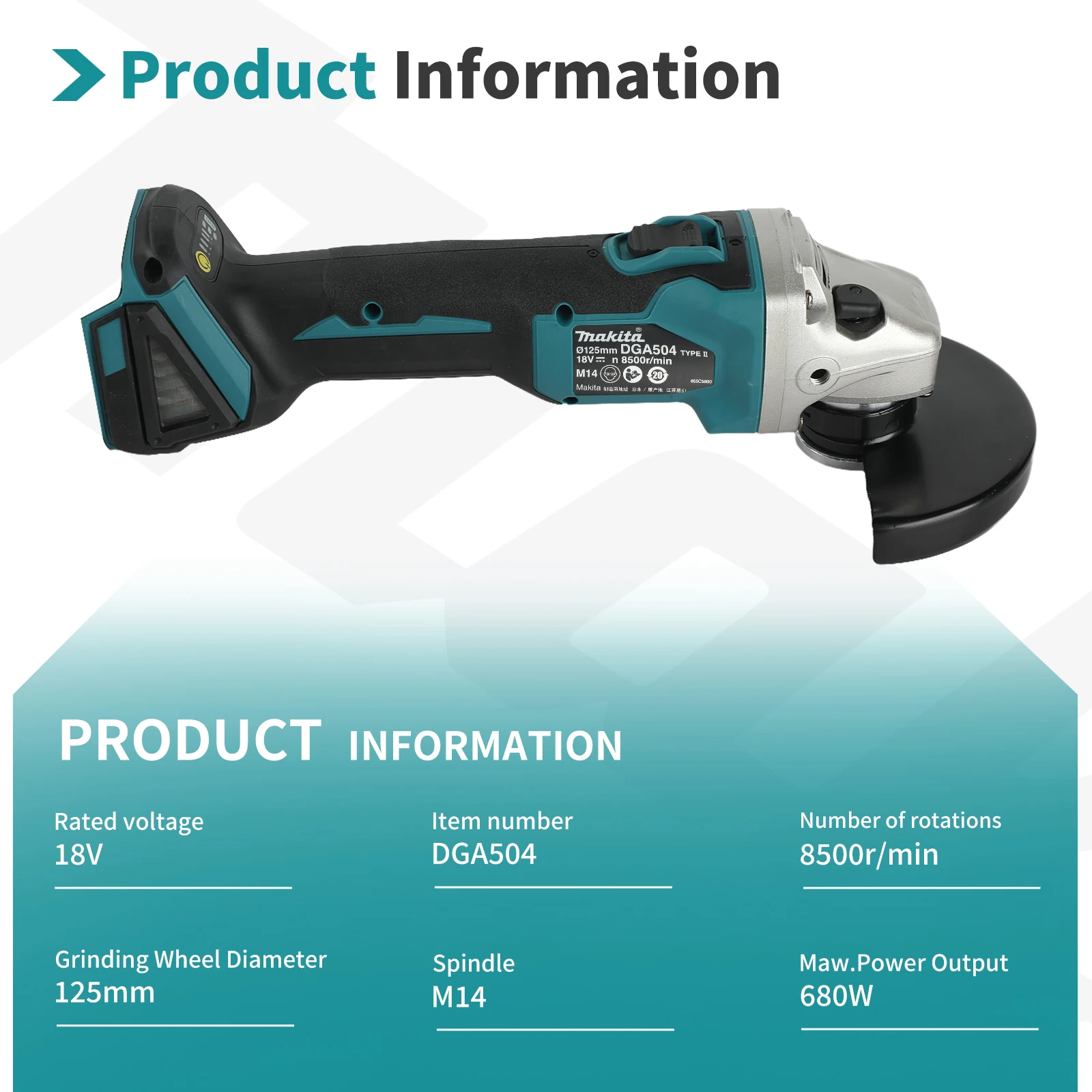 Makita DGA504 125 mm borstello - Brushless Angle Grinder Battery Powered recensie en prijs