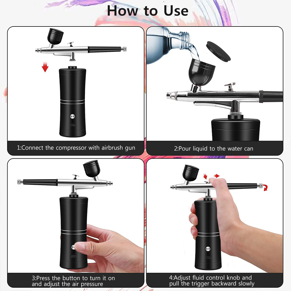 Oplaadbare mini-airbrushset me - Airbrush Kit With Mini Compressor recensie en prijs