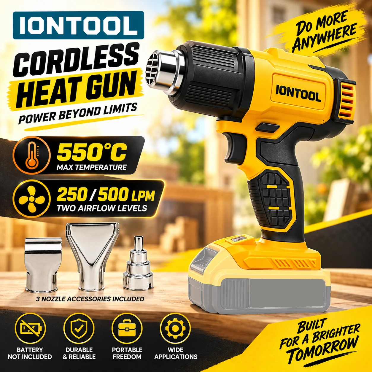 IONTOOL 550 ℃   Draadloze warm - Cordless Heat Gun For Shrink Tubing recensie en prijs